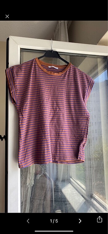 Zara çizgili basıc tshirt