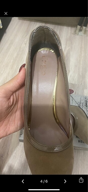 38 Beden camel Renk Süet bej renkli stiletto topuklu ayakkabi