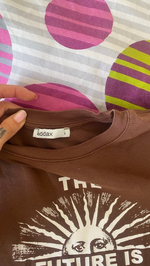 Addax Baskılı Kahverengi Hamile Uzun Kollu Tişört - Görsel 3