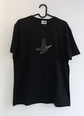 m Beden Beymen club siyah taşlı kuş işleme tişört 