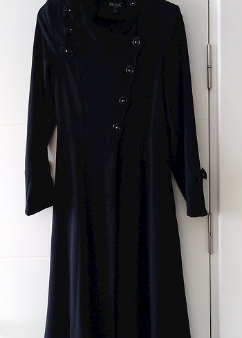 Düğmeli Siyah Uzun Kadın Yazlık Pardesü - Görsel 2