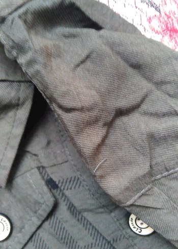 Kemerli Haki Keten Vintage Elbise - Görsel 7