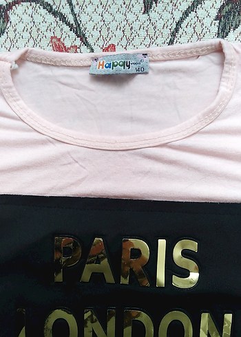 Kız Çocuk Pembe Baskılı Kısa Kollu Tişört - Görsel 4