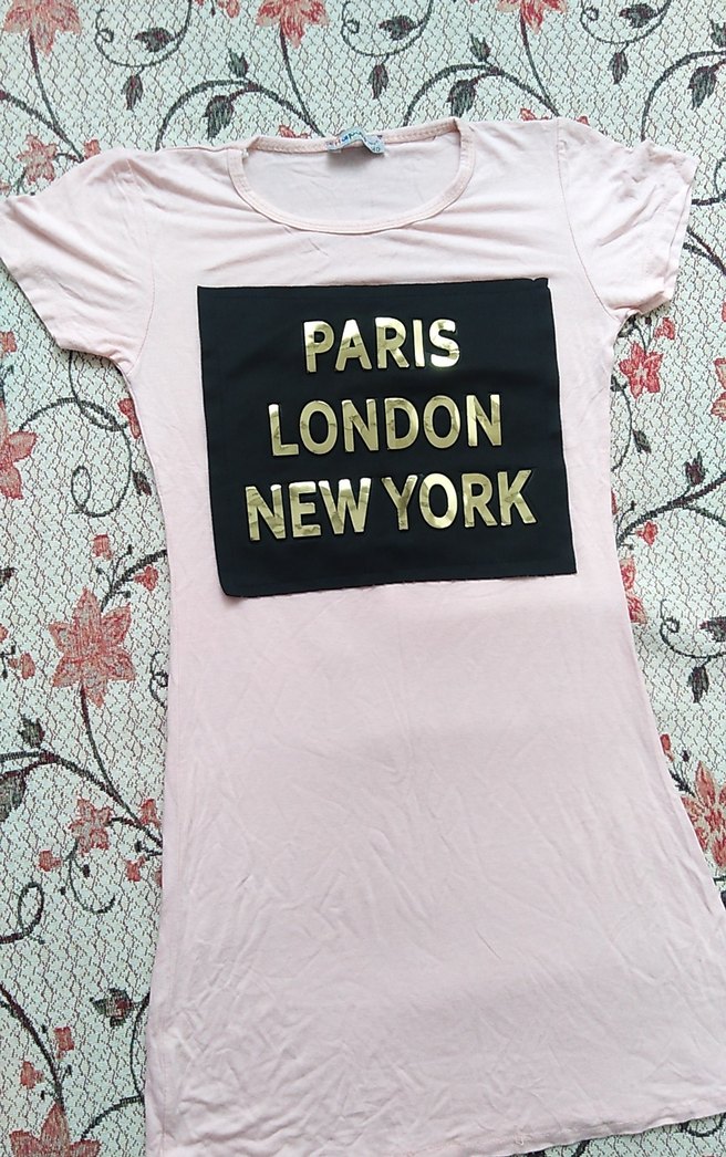 Kız Çocuk Pembe Baskılı Kısa Kollu Tişört - Görsel 3