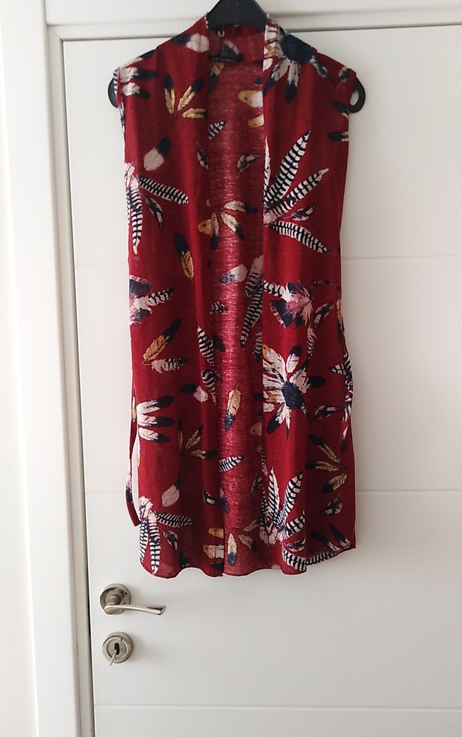 Kırmızı Bohem Salaş Yelek - Görsel 3