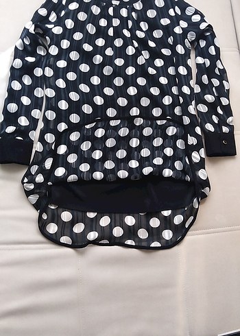 Puantiye Desenli Siyah Tunik - Görsel 3