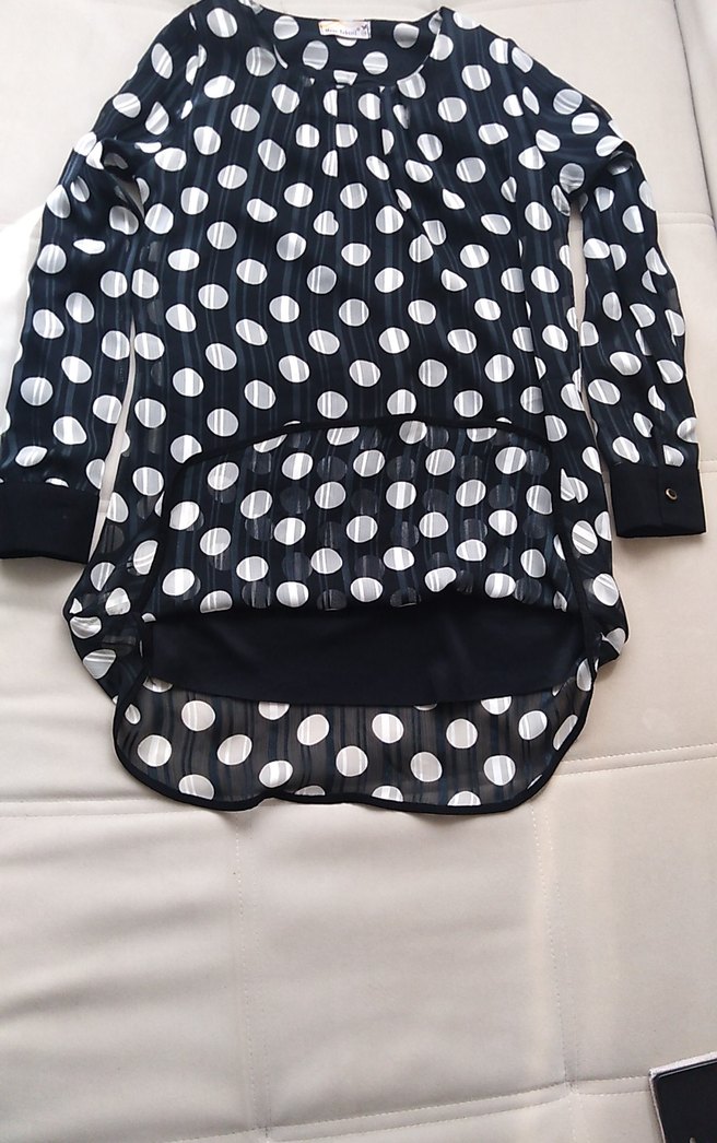 Puantiye Desenli Siyah Tunik - Görsel 3