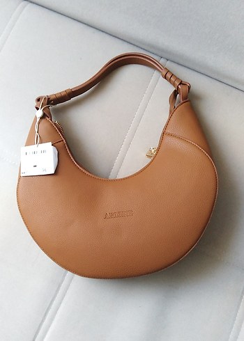 Bej Deri Minimalist Kadın Çanta - Görsel 5