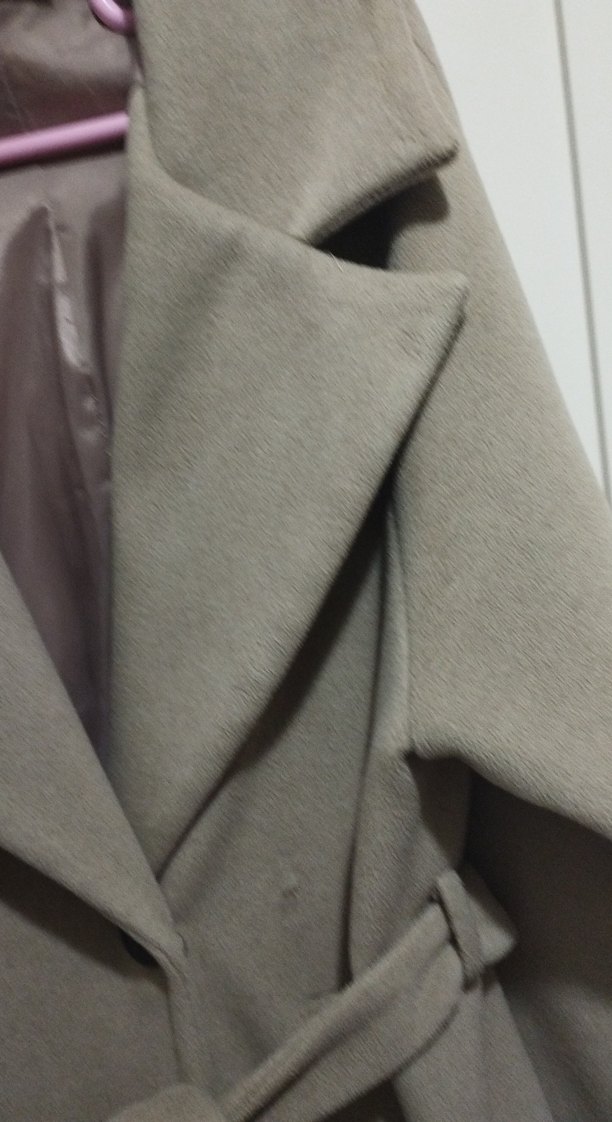 Bej Uzun Kemerli Kadın Kaban - Görsel 5