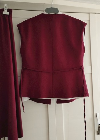 Bordo Uzun Kadın Etek - Görsel 4