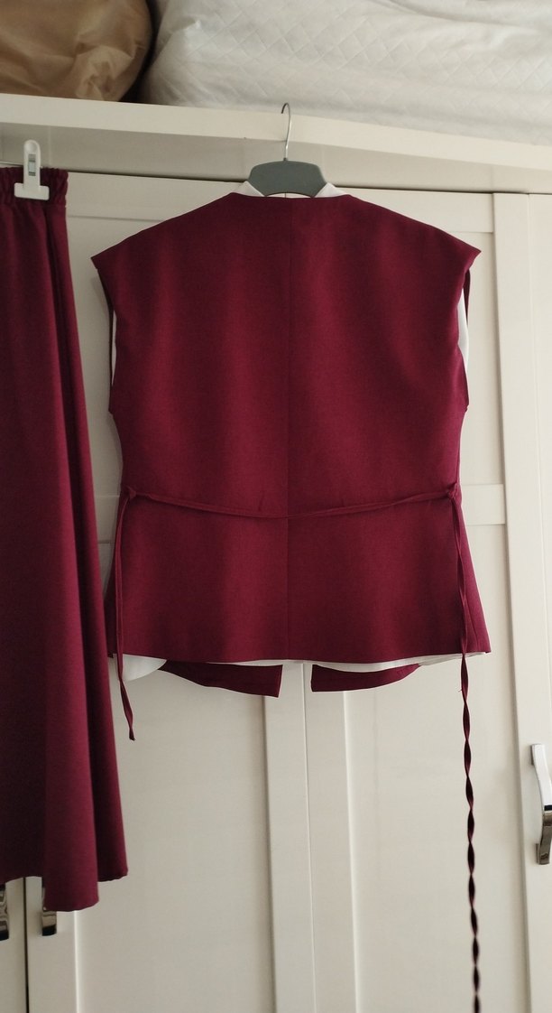 Bordo Uzun Kadın Etek - Görsel 4