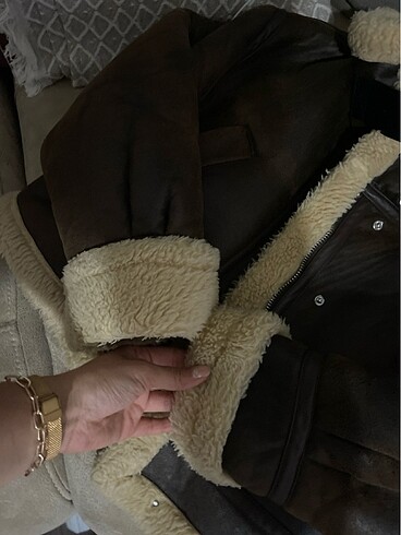 s Beden kahverengi Renk Zara biker mont