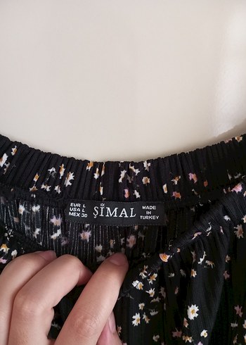 l Beden siyah Renk kayık yaka siyah çiçekli Midi Elbise