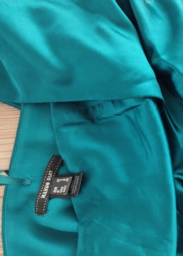 Mango saten tek kol saten uzun elbise - Görsel 5