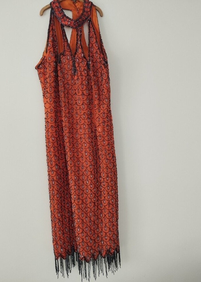 Taşlı pullu party abiye elbise  - Görsel 2