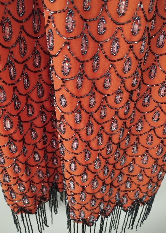 Taşlı pullu party abiye elbise  - Görsel 4