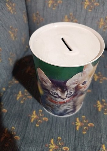  Beden Renkli Kedi Desenli Metal Kumbara