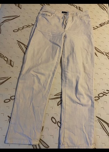 Bej Kadın Midi Keten Salaş Jean - Görsel 3