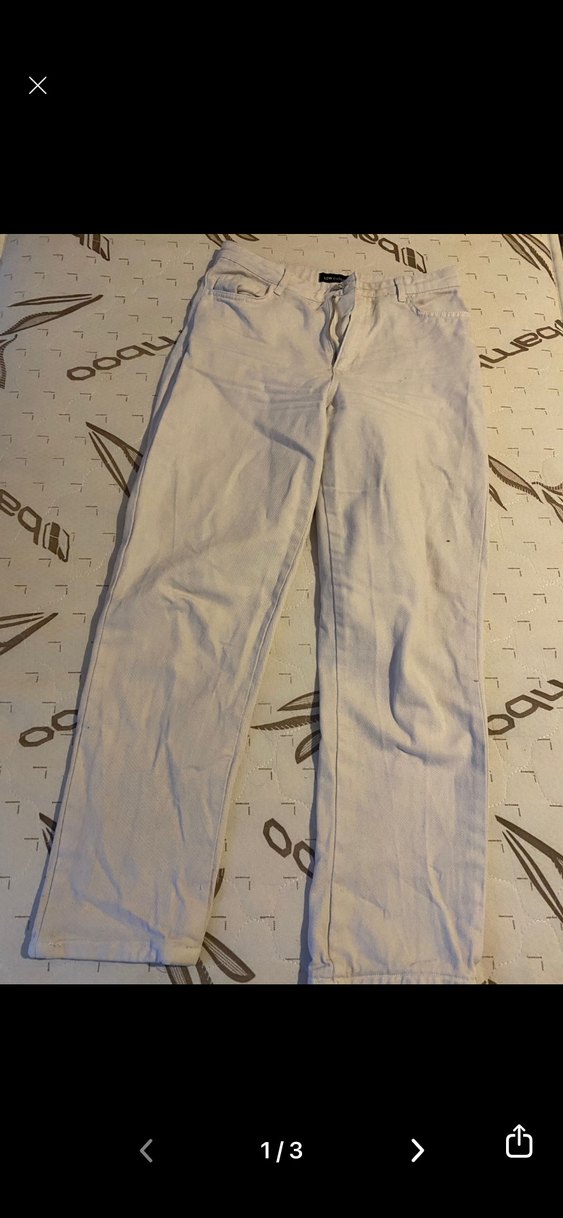 Bej Kadın Midi Keten Salaş Jean - Görsel 3