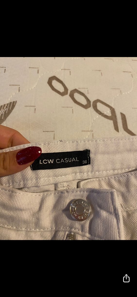 Bej Kadın Midi Keten Salaş Jean - Görsel 2