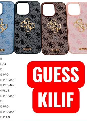 Guess Parlak Altın Logolu Telefon Kılıfı