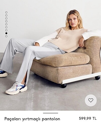 Mango paçaları yırtmaçlı pantolon