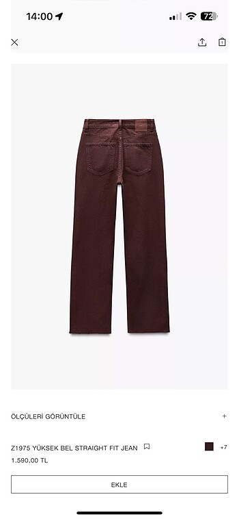 Zara Z1975 straight fit bordo jean