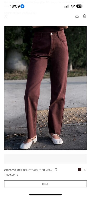 s Beden Z1975 straight fit bordo jean