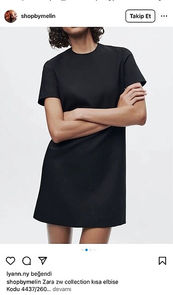 Zara Zara zw collection kısa siyah elbise