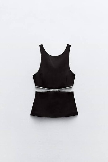 Zara cut-out taşlı bluz