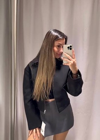 Zara Zara fermuarlı siyah ceket