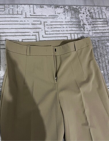 Kumaş krem düz pantolon