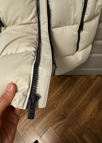 Yüksek Yakalı Beyaz Fermuarlı erkek kaz tüyü Yelek - Görsel 13