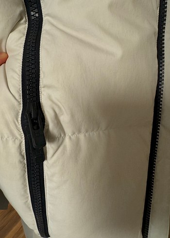 Yüksek Yakalı Beyaz Fermuarlı erkek kaz tüyü Yelek - Görsel 12