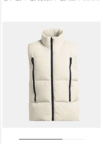 Yüksek Yakalı Beyaz Fermuarlı erkek kaz tüyü Yelek - Görsel 6