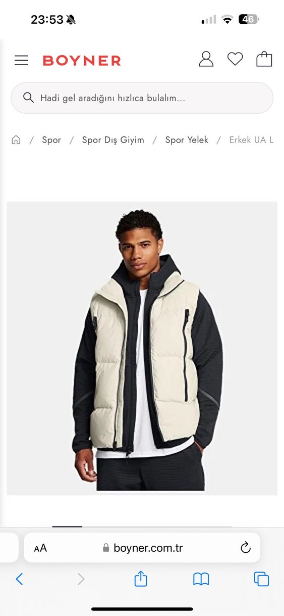 Yüksek Yakalı Beyaz Fermuarlı erkek kaz tüyü Yelek - Görsel 5