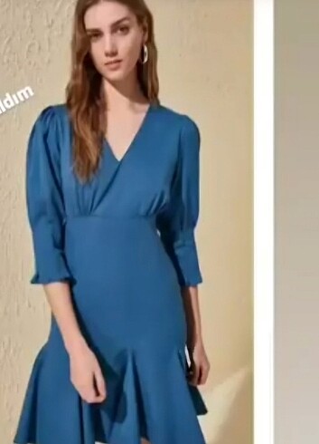 38 Beden mavi Renk TRENDYOLMİLLA INDIGO ELBISE