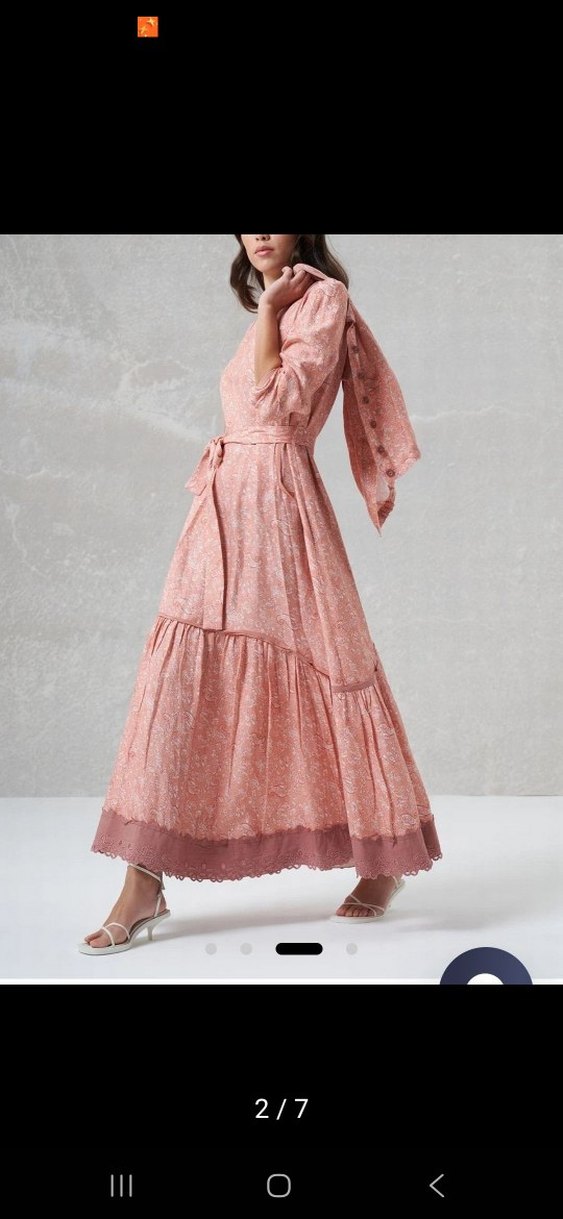 Misswhence Marka Bohem Uzun Kollu İpek Karışımlı  Uzun Elbise - Görsel 2