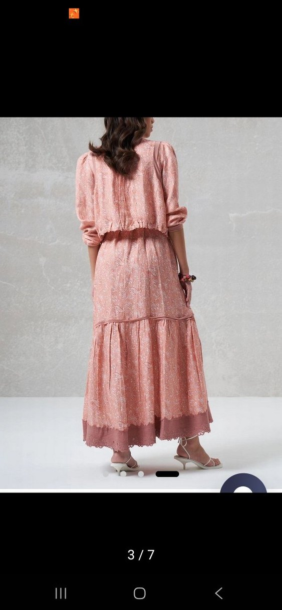 Misswhence Marka Bohem Uzun Kollu İpek Karışımlı  Uzun Elbise - Görsel 3