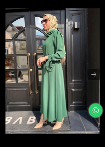 Misswhence Yeşil Kemerli Elbise - Görsel 3