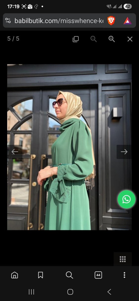 Misswhence Yeşil Kemerli Elbise - Görsel 5