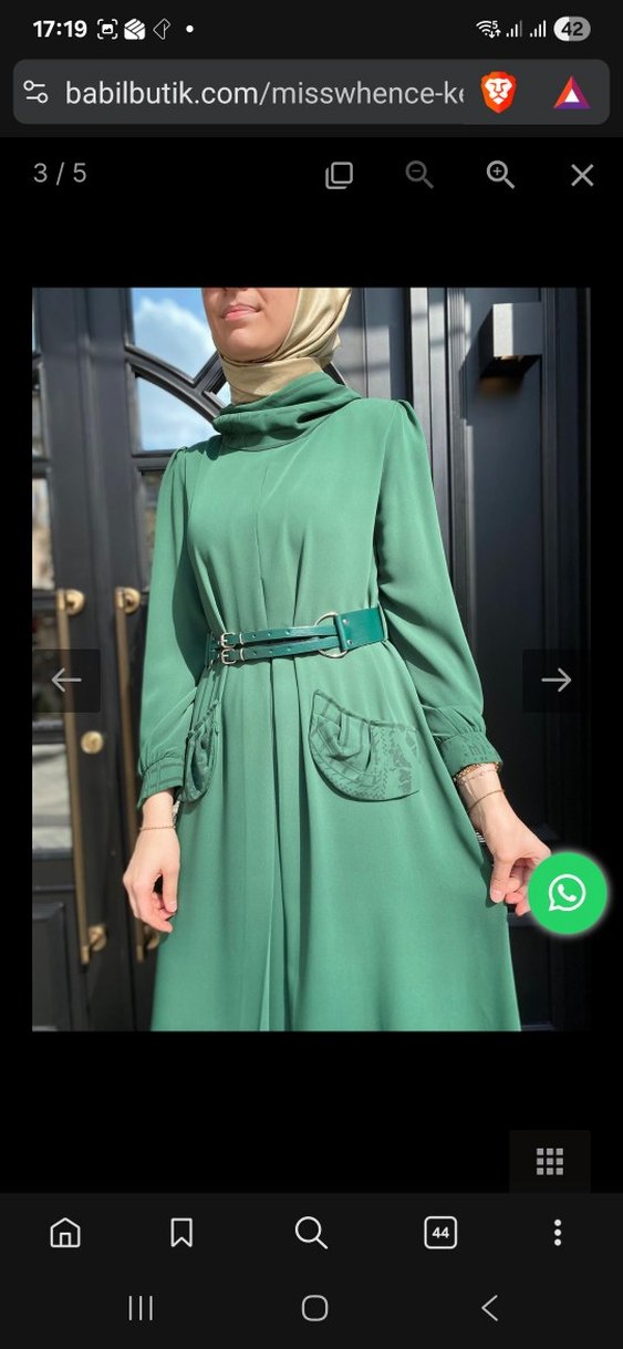 Misswhence Yeşil Kemerli Elbise - Görsel 2