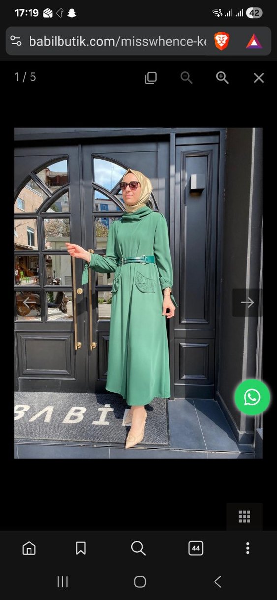 Misswhence Yeşil Kemerli Elbise - Görsel 4