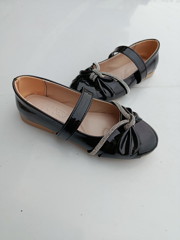 Kız Çocuk Siyah Parlak Tokalı Babet - Görsel 2