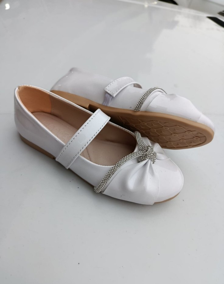 Beyaz Fiyonk Detaylı Kız Çocuk Babet - Görsel 4