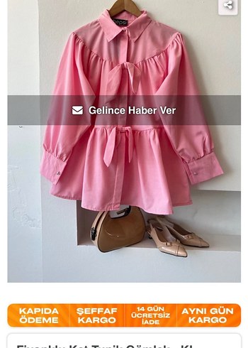 Pembe Mini Fırfırlı Gömlek