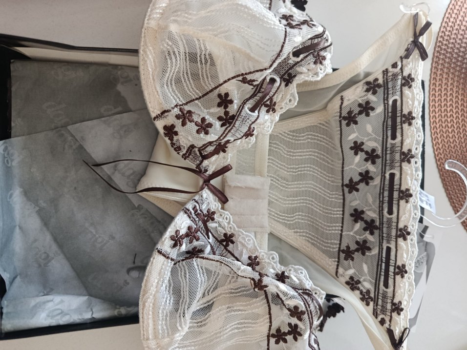 Dagi Baskılı Beyaz Bohem Vintage yeni iç çamaşır  takımı - Görsel 2