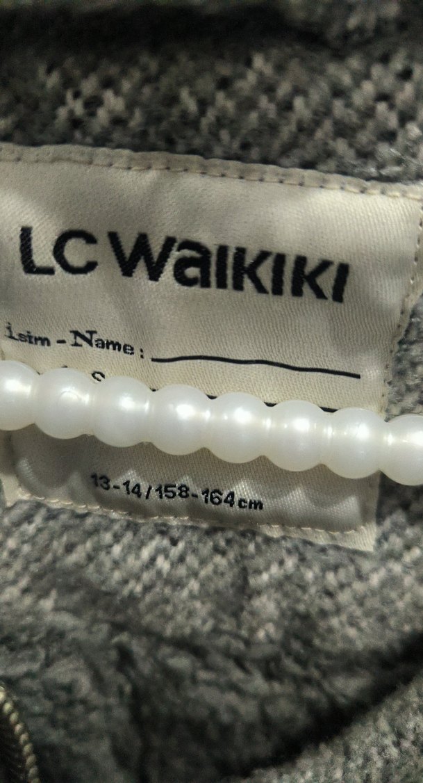 Gri Suni Kürklü Çocuk Yün Mont/Kaban - Görsel 3