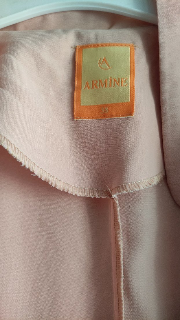 Bej Uzun Drapeli Kadın Elbise - Görsel 2