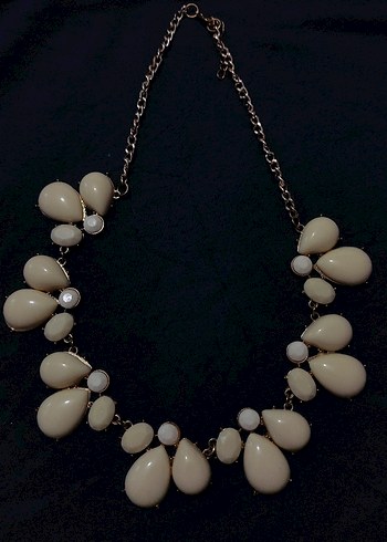 Bej Boncuklu Midi Bohem Kolye - Görsel 2